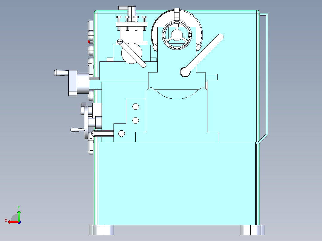 Torno车床3D模型图纸后视图