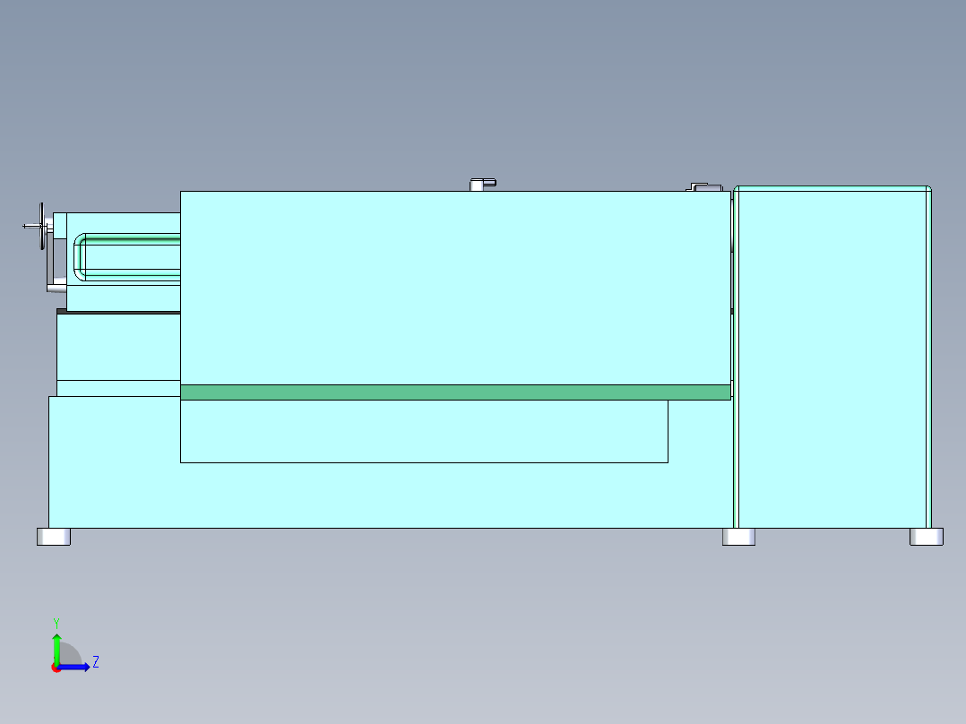 Torno车床3D模型图纸左视图