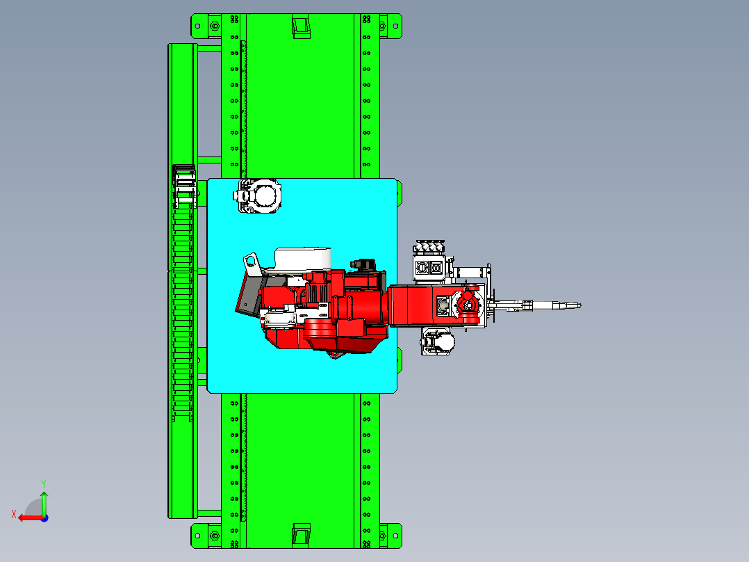 带第七轴点焊机器人设计后视图