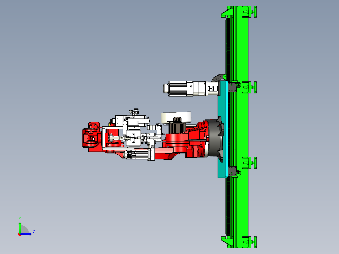 带第七轴点焊机器人设计左视图