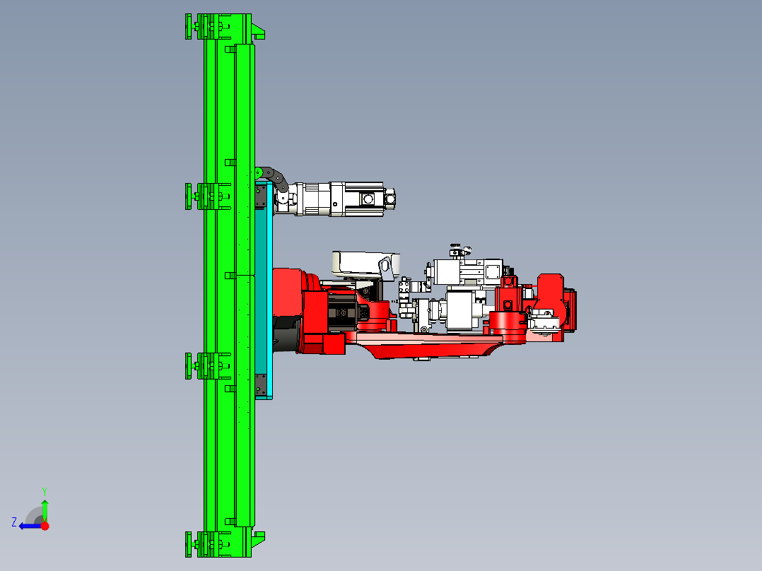 带第七轴点焊机器人设计右视图