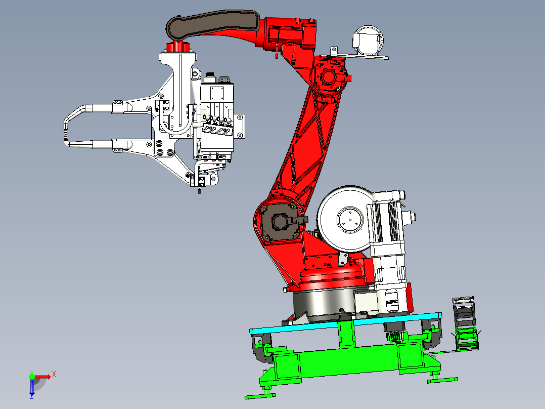 带第七轴点焊机器人设计俯视图