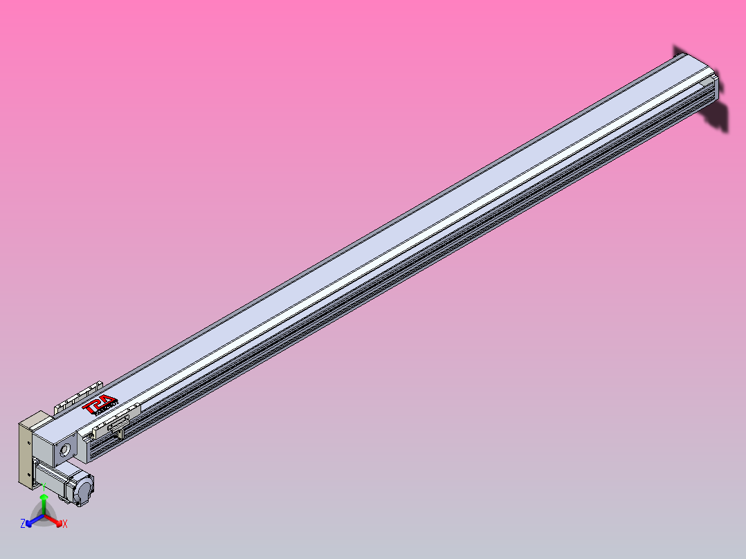 皮带直线轴半封闭可选导轨TPA-HNB-120D-110-L1600-LP-C-P40-N3主视图