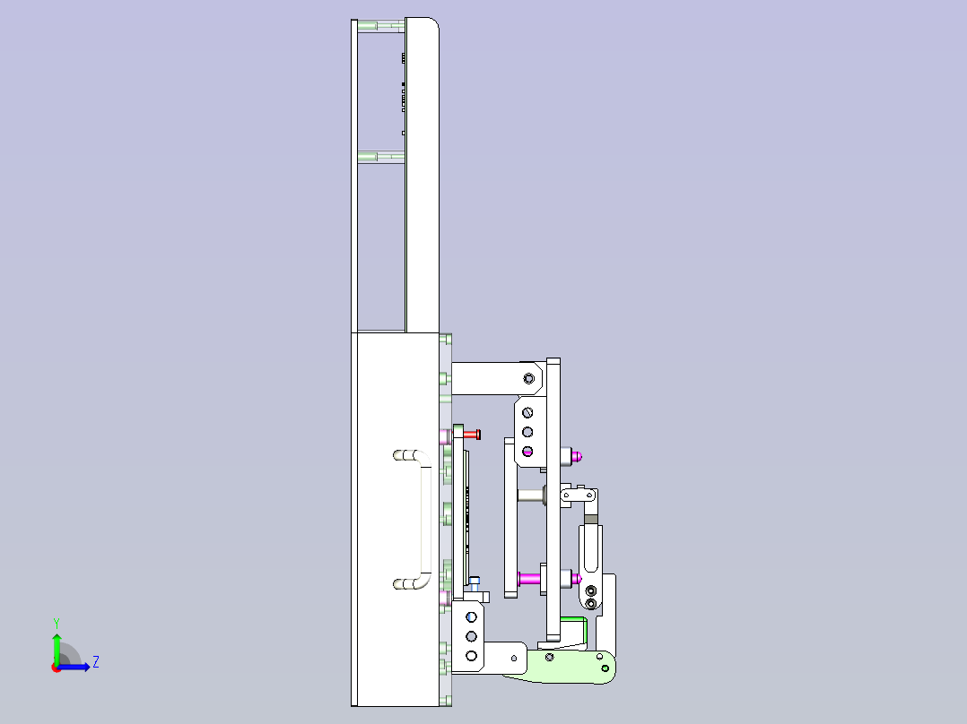 一款无线测试治具3D图纸左视图