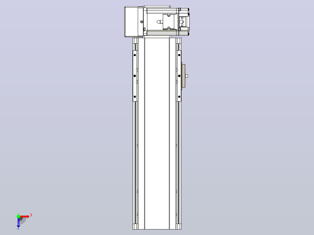 皮带直线轴半封闭可选导轨TPA-HNB-105D-90-L200-RU-Y-P20-N3俯视图