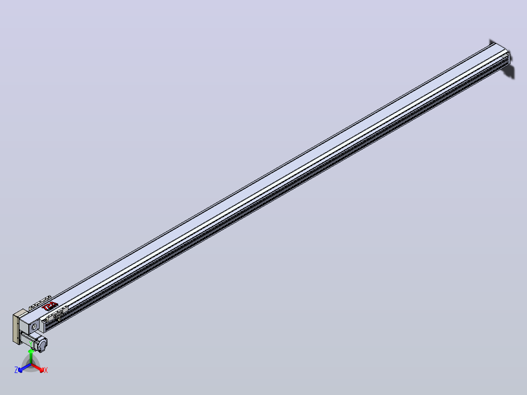 皮带直线轴半封闭可选导轨TPA-HNB-120D-110-L2750-LP-C-P40-N3正等轴测图