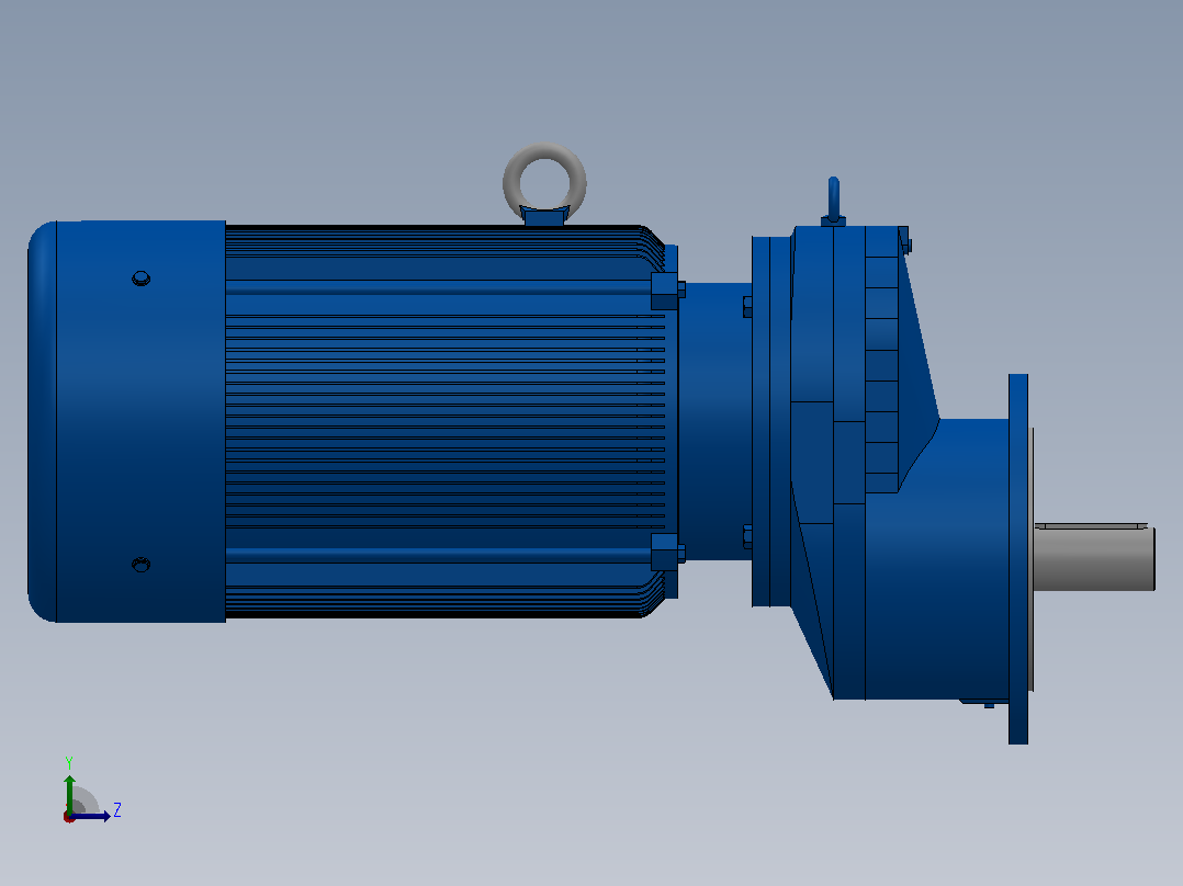 RXF107法兰轴伸式安装斜齿轮减速机RX107-Y18.5-4P-180M-M1-0°-Φ350左视图