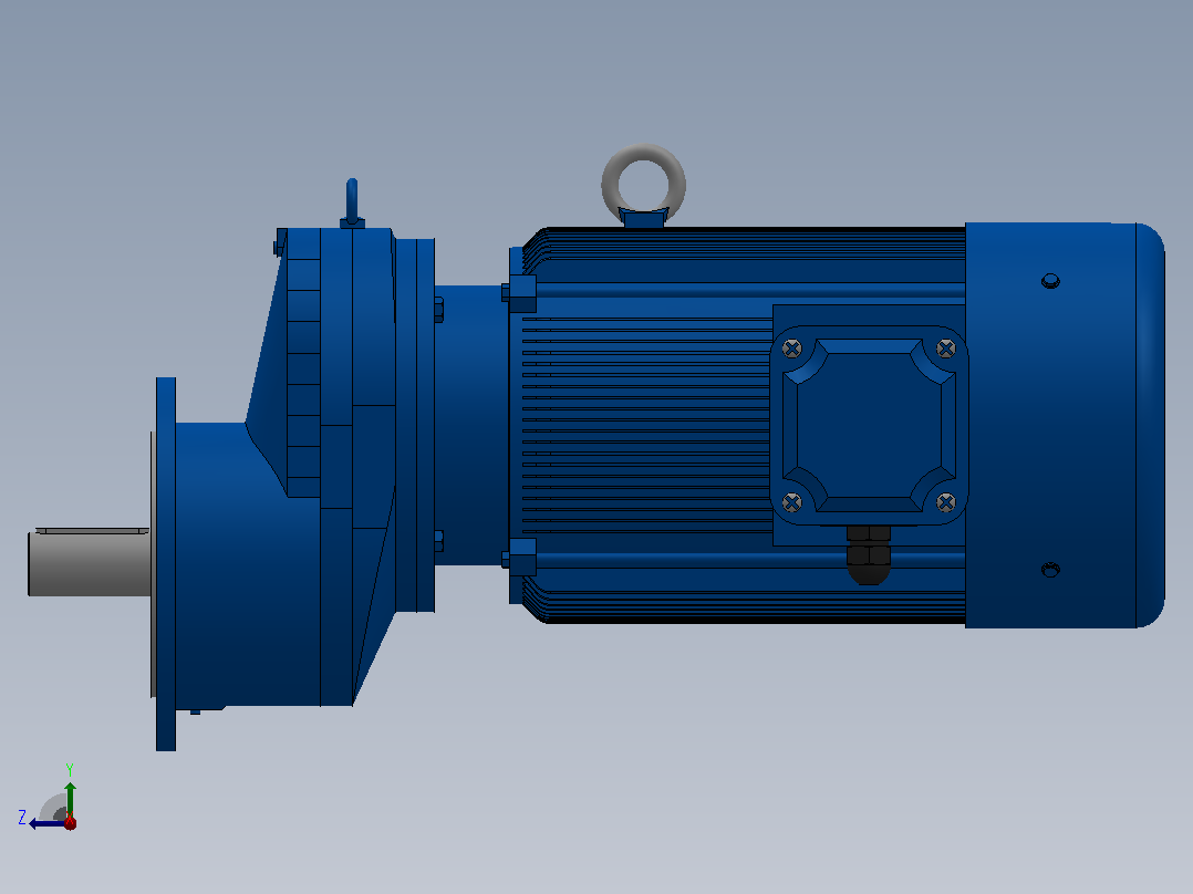 RXF107法兰轴伸式安装斜齿轮减速机RX107-Y18.5-4P-180M-M1-0°-Φ350右视图