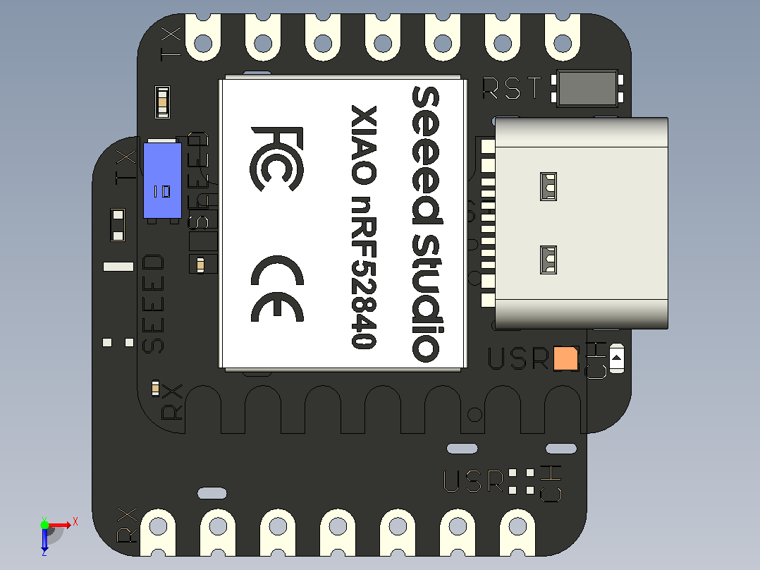 北欧的Seeed Studio XIAO nRF52840首次携带无线功能，并支持蓝牙5.0.zip.zip俯视图
