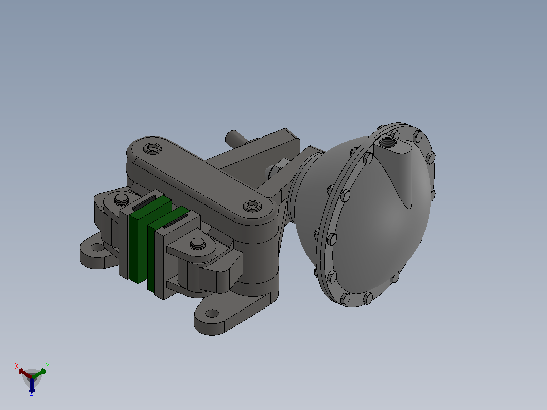 PDCA气动盘式制动器PDCA14 250×12.7-860正等轴测图