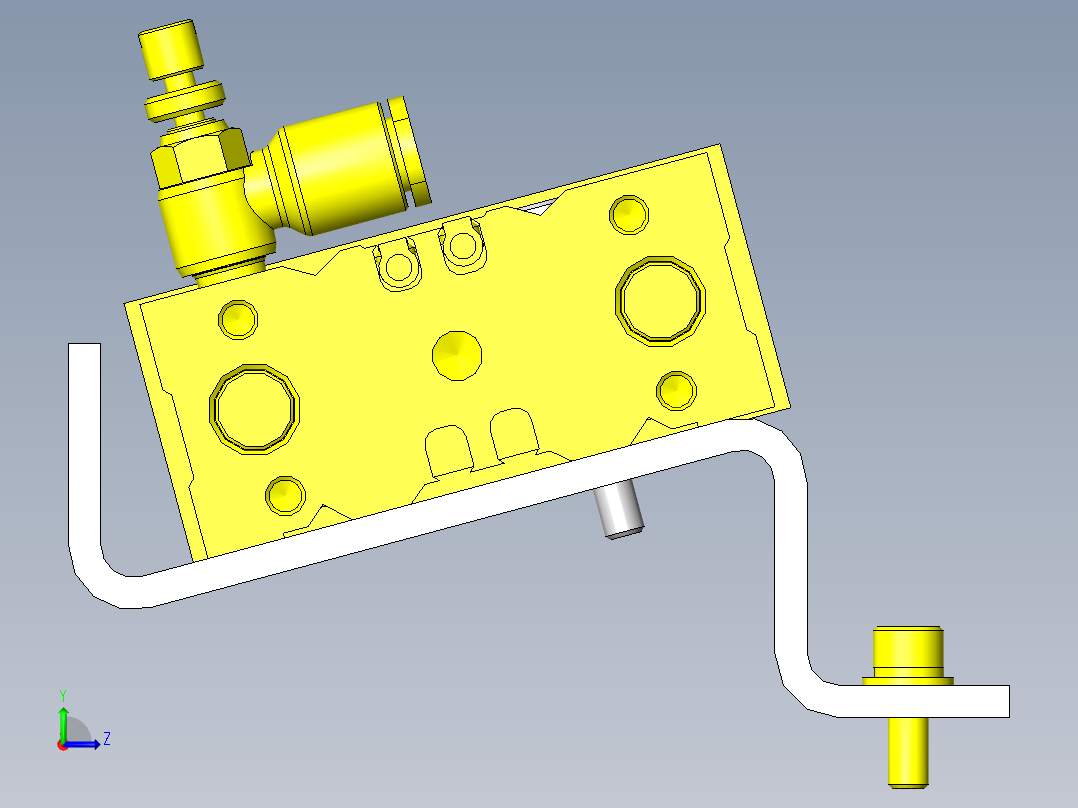 利用倾斜配置的气缸简单转换方向装置左视图