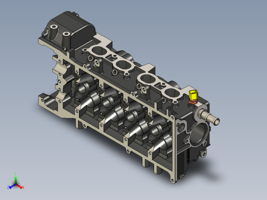 尼桑V6的VQ35发动机汽缸3D模型