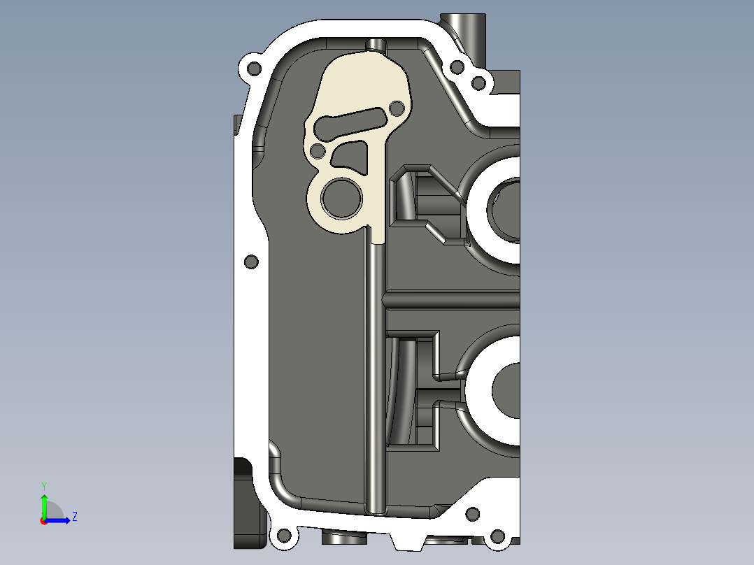 尼桑V6的VQ35发动机汽缸3D模型左视图