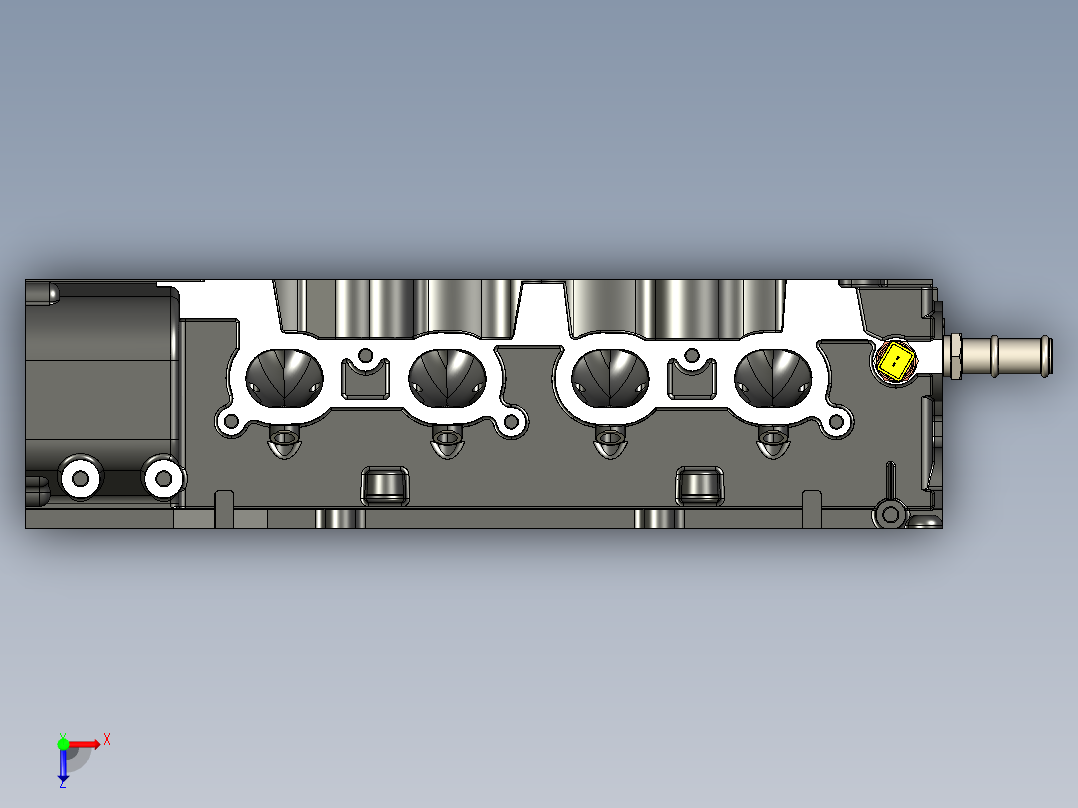 尼桑V6的VQ35发动机汽缸3D模型俯视图