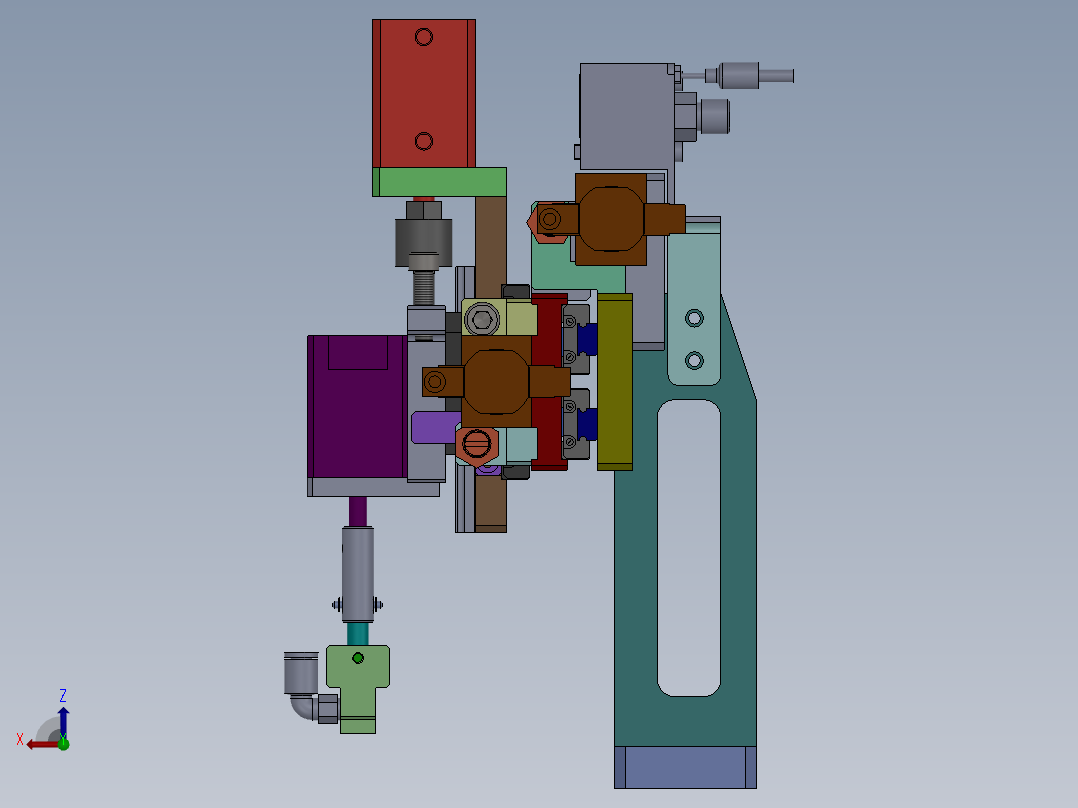 气缸三位上下搬运右视图