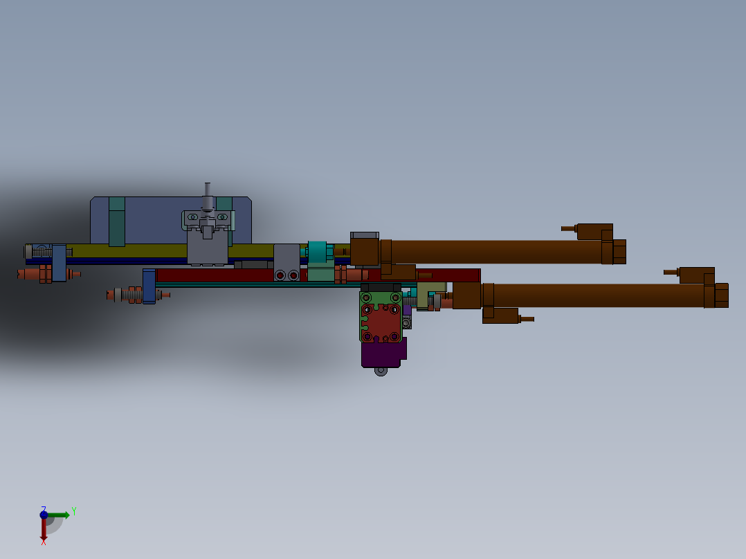 气缸三位上下搬运俯视图