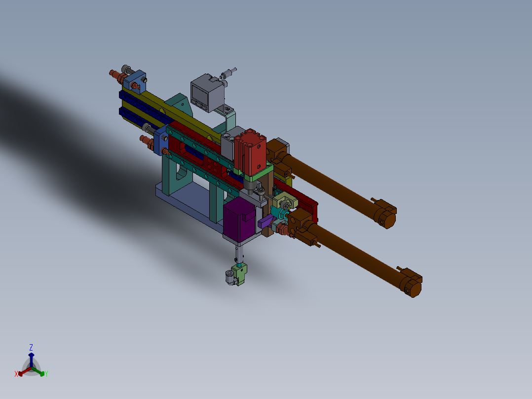 气缸三位上下搬运正等轴测图