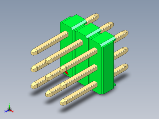 彩色公头100mil（2.54mm）系列-DS1021_green_3x03p_100mil_Type1_rev1.0