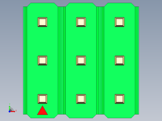 彩色公头100mil（2.54mm）系列-DS1021_green_3x03p_100mil_Type1_rev1.0前视缩略图