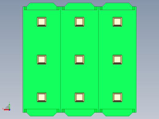 彩色公头100mil（2.54mm）系列-DS1021_green_3x03p_100mil_Type1_rev1.0后视缩略图