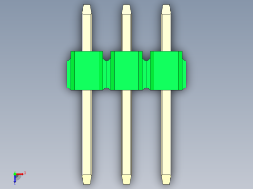 彩色公头100mil（2.54mm）系列-DS1021_green_3x03p_100mil_Type1_rev1.0俯视缩略图