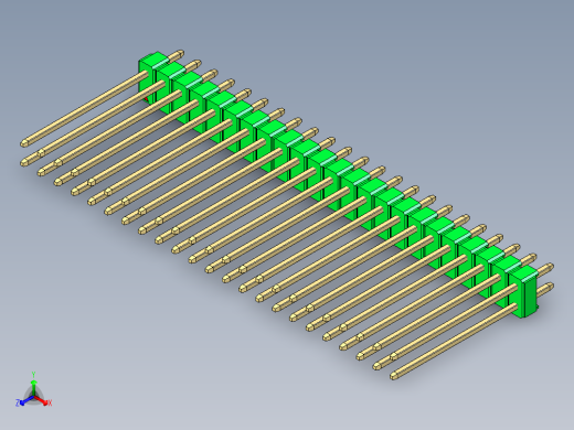 彩色公头100mil（2.54mm）系列-DS1021_green_2x23p_100mil_Type19_rev1.0