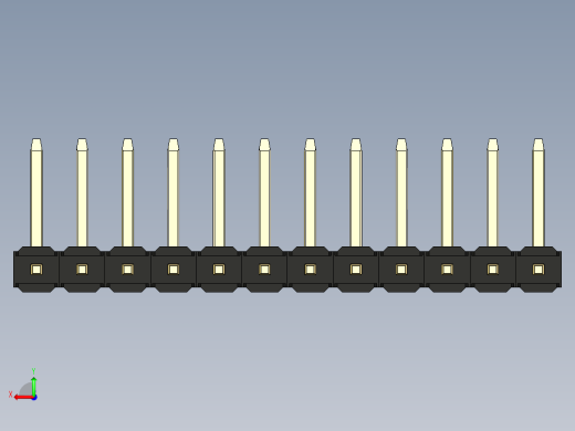 彩色公排针 100mil 2.54mm 系列-DS1022_black_12p_100mil_TypeU_rev1.0后视缩略图
