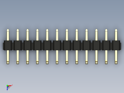彩色公排针 100mil 2.54mm 系列-DS1022_black_12p_100mil_TypeU_rev1.0俯视缩略图