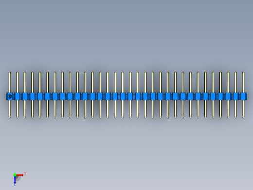 彩色公排针 100mil 2.54mm 系列-DS1022_blue_3x32p_100mil_TypeD_rev1.0俯视缩略图