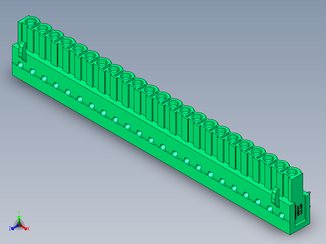 DEGSON 2EDG 系列 5.0mm 可插拔接线端子组-2EDGA-5.0-23P-14-00AH正等轴测图