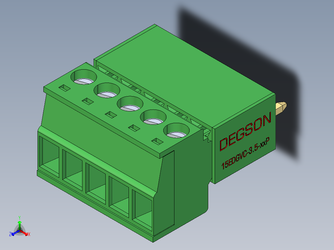 15EDG-3.5-5P(V-V)SLDASM正等轴测图
