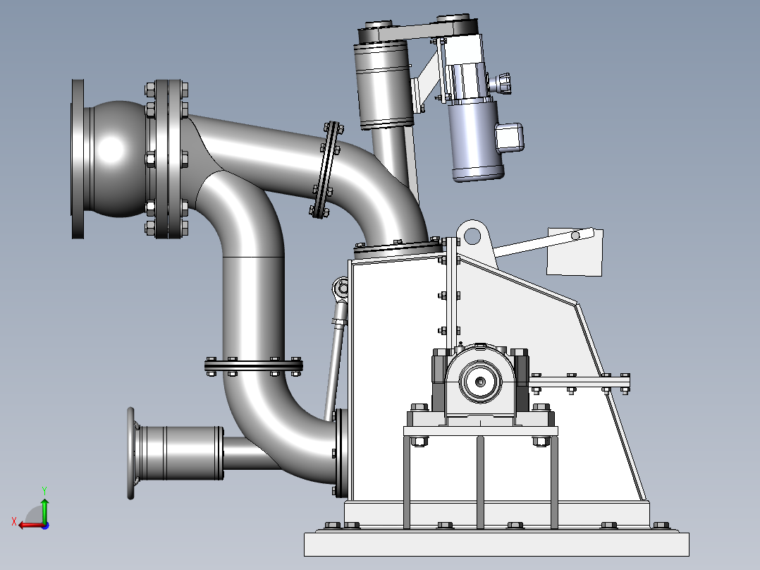 冲击式水轮机后视图