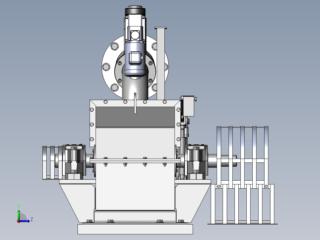 冲击式水轮机左视图