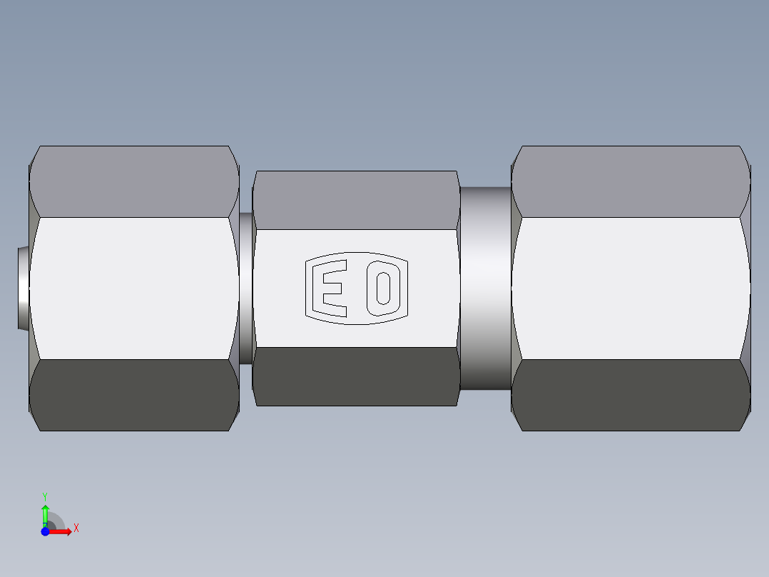 卡套式工业通用硬管接头EO_Distance_piece_adapter_DA06S71前视图