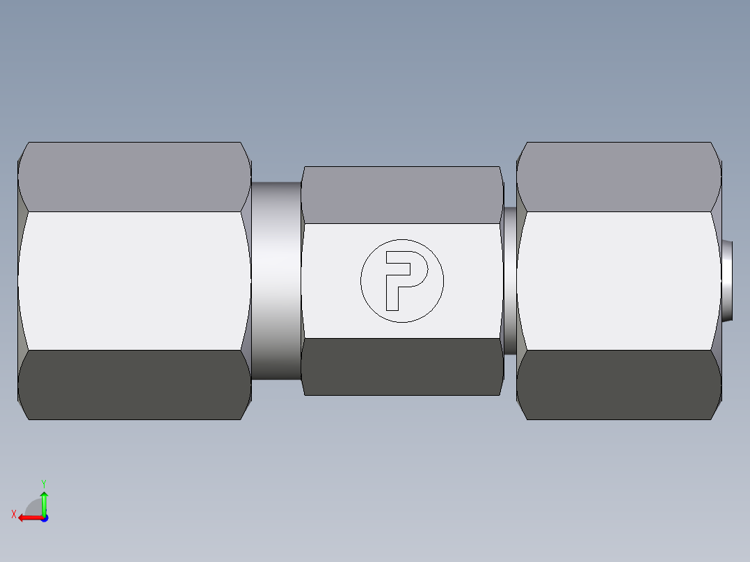 卡套式工业通用硬管接头EO_Distance_piece_adapter_DA06S71后视图