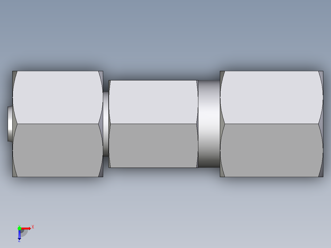 卡套式工业通用硬管接头EO_Distance_piece_adapter_DA06S71俯视图