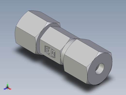 卡套式工业通用硬管接头EO_Distance_piece_adapter_DA06S71正等轴测缩略图