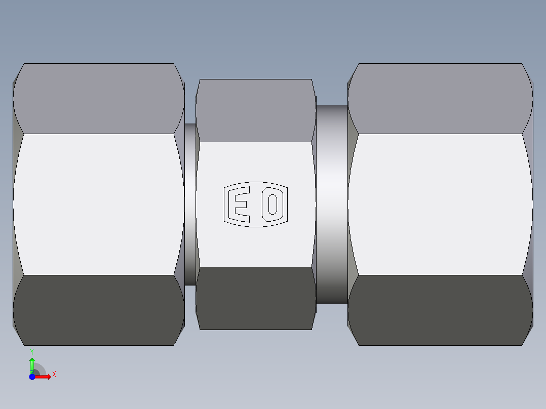 卡套式工业通用硬管接头EO_Distance_piece_adapter_DA14ZS71前视图
