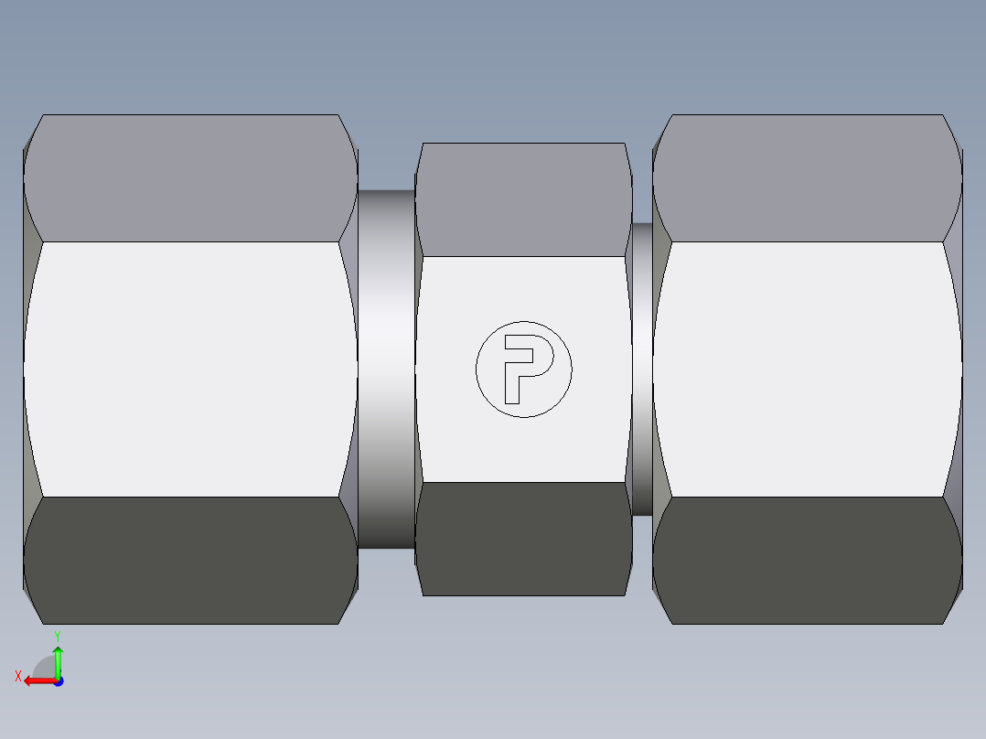 卡套式工业通用硬管接头EO_Distance_piece_adapter_DA14ZS71后视图