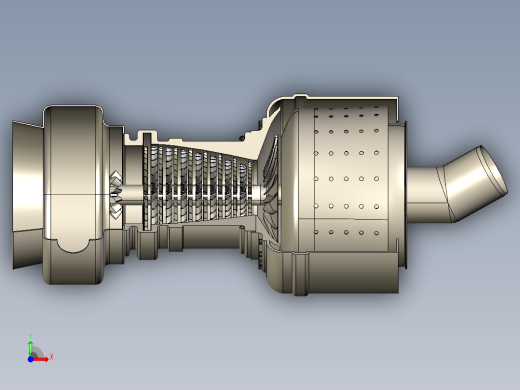 燃气轮机gas-turbin引擎---模型格式为 stp前视缩略图