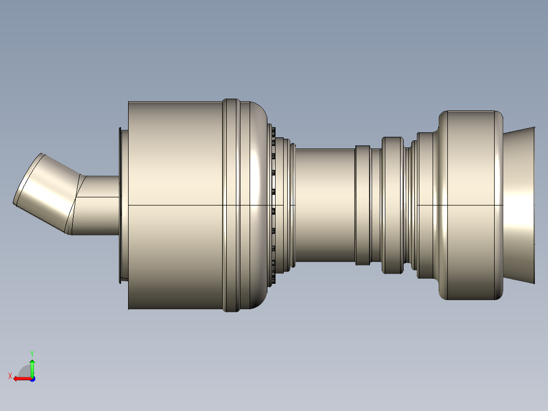 燃气轮机gas-turbin引擎---模型格式为 stp后视图