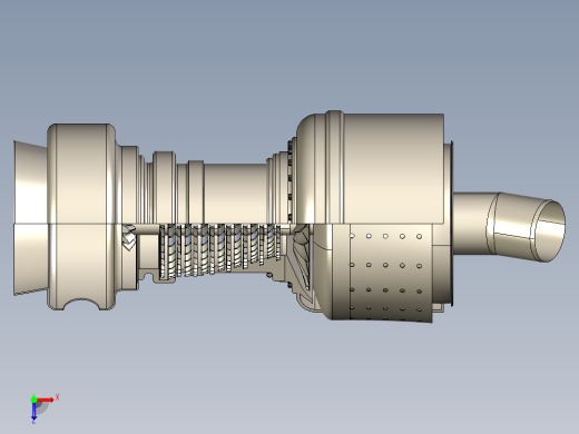 燃气轮机gas-turbin引擎---模型格式为 stp俯视缩略图