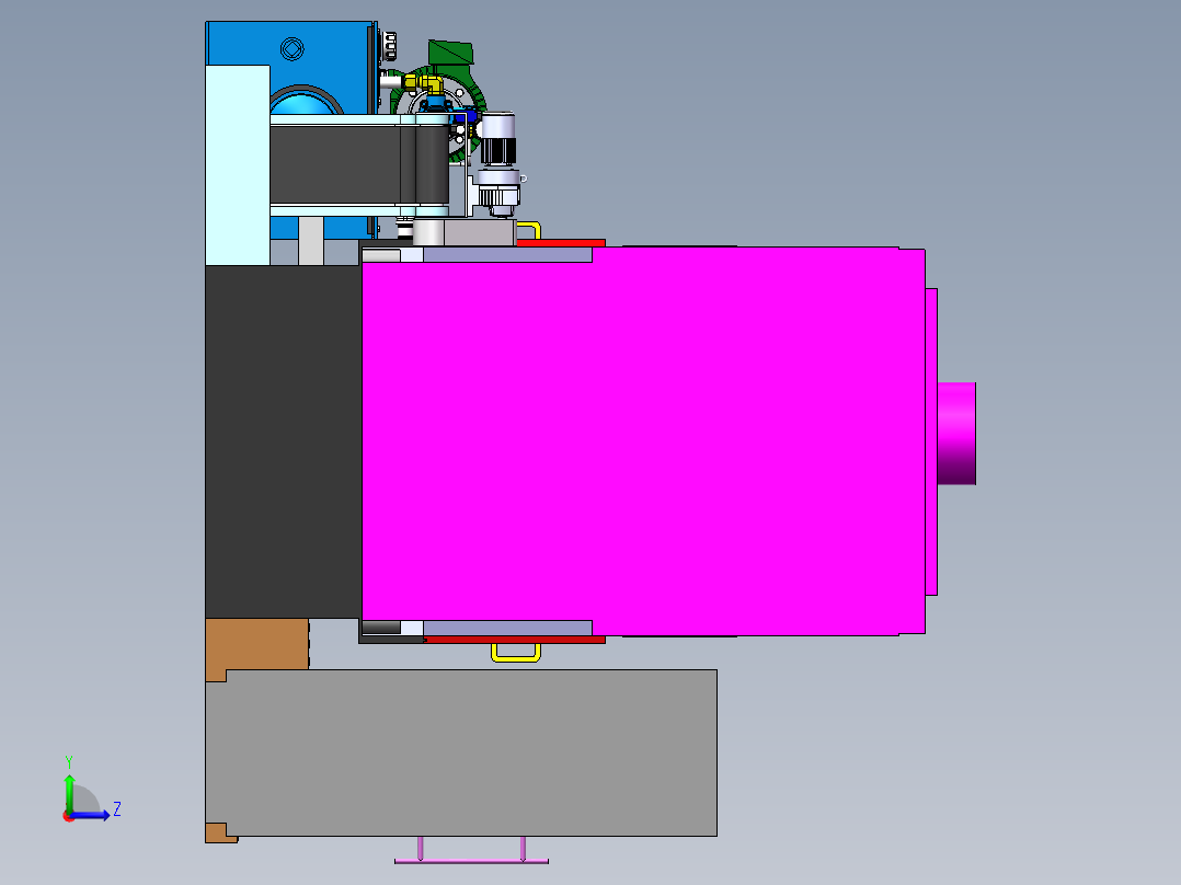 完整盘齿插齿机模型设计资料左视图