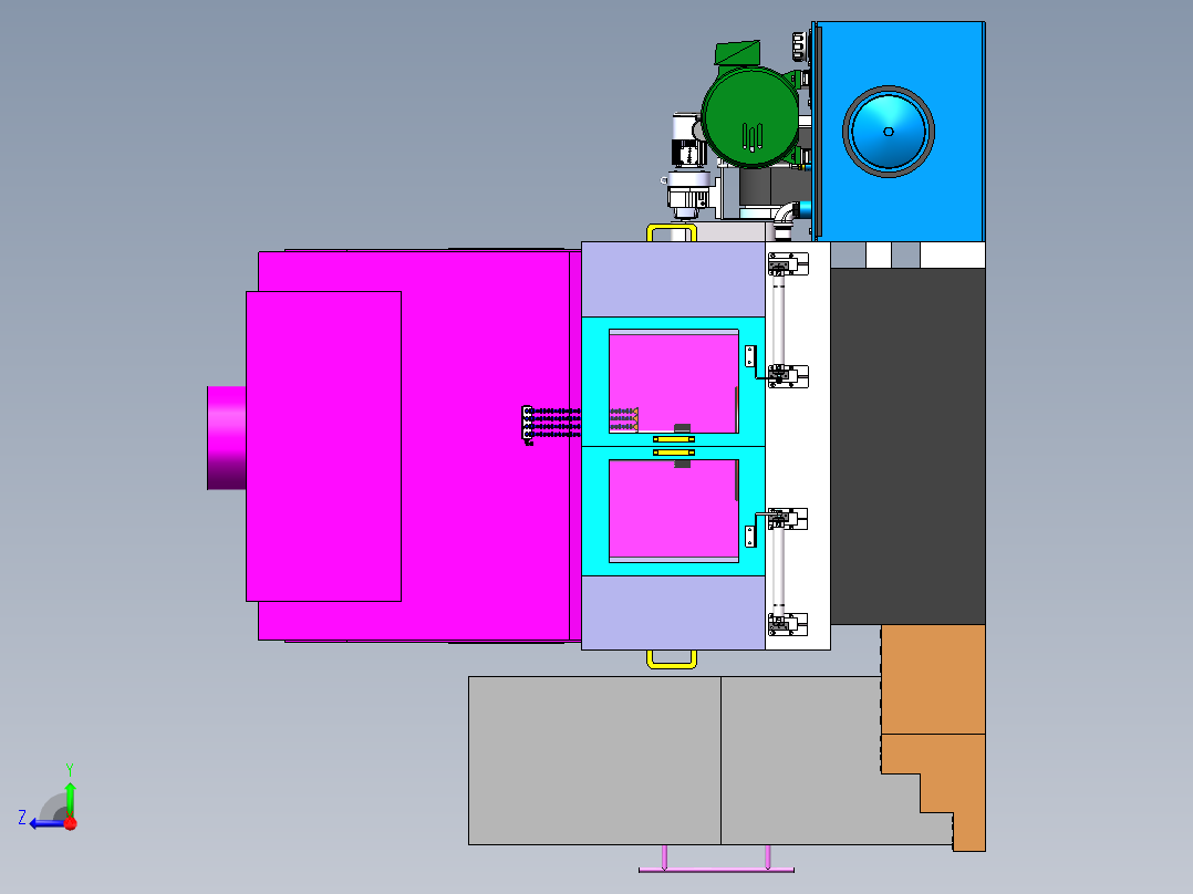完整盘齿插齿机模型设计资料右视图
