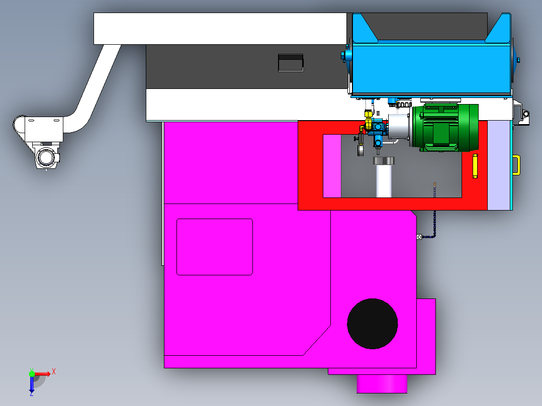 完整盘齿插齿机模型设计资料俯视图
