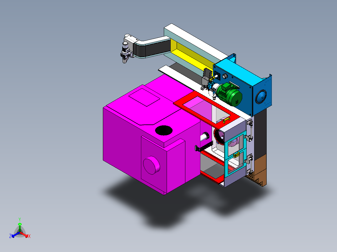 完整盘齿插齿机模型设计资料正等轴测图