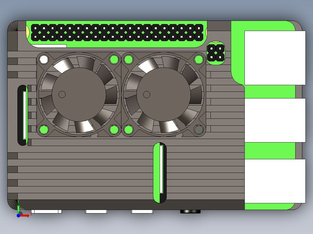 树莓派4升级散热组件前视图