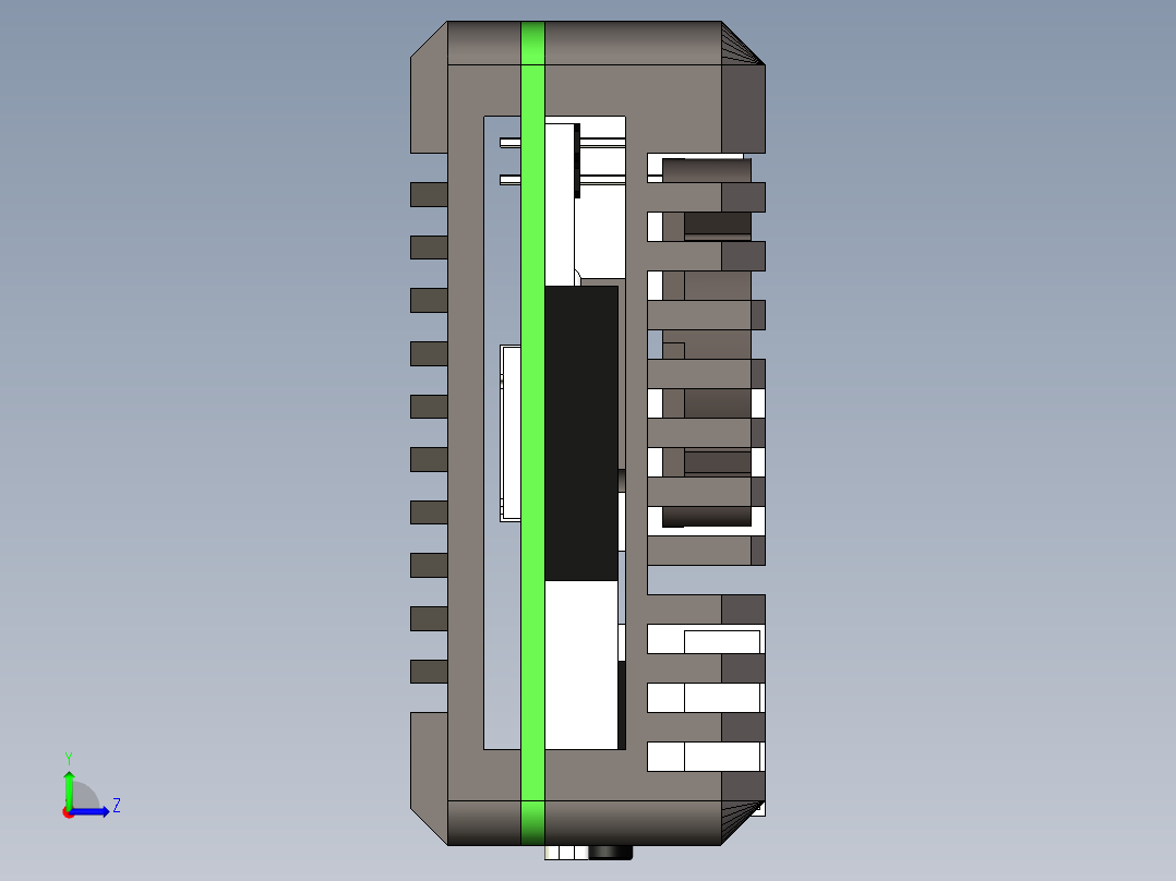 树莓派4升级散热组件左视图