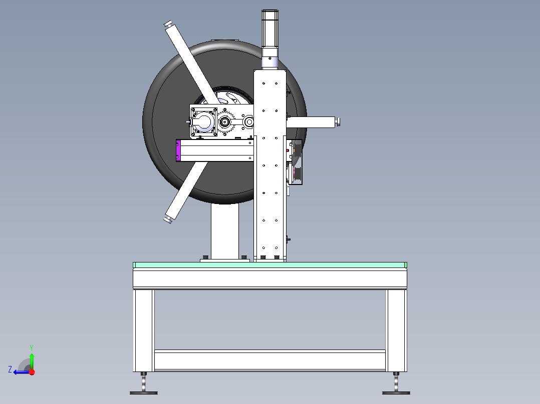 轮毂驱动电动汽车悬架振动试验台设计1444295右视图