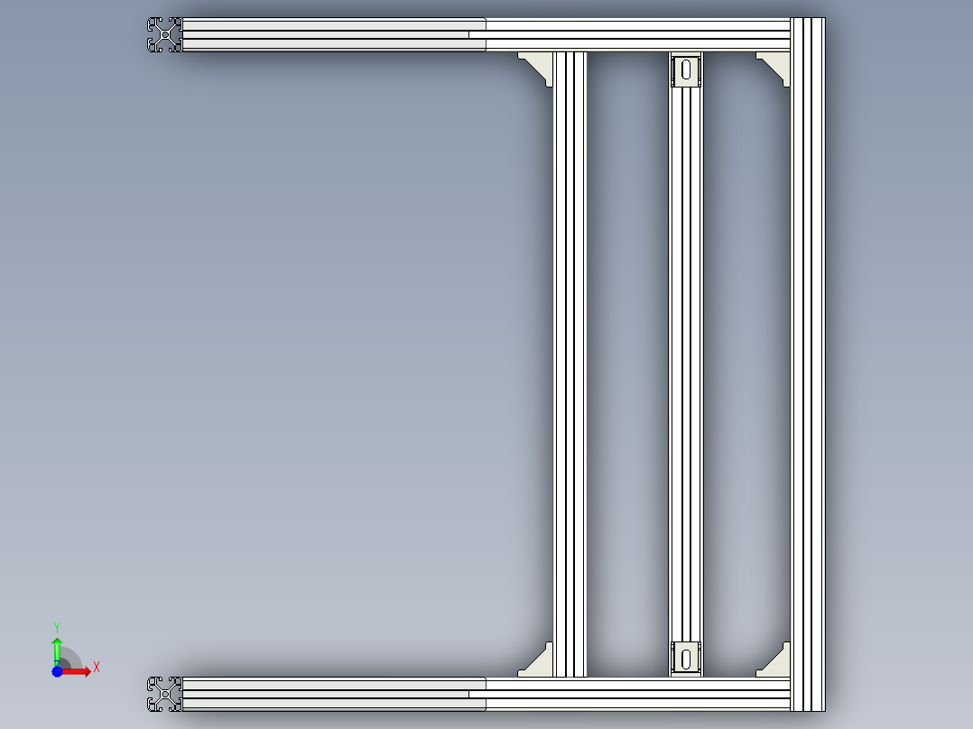 铝型材小车架子前视图